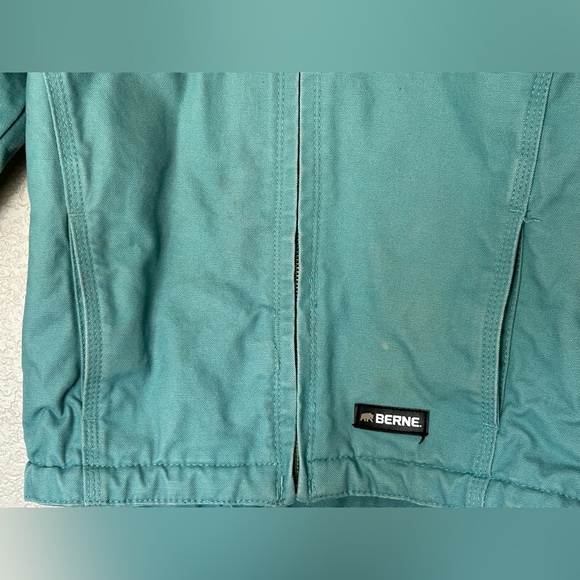 Berne Sherpa-Lined Canvas Softstone Hooded Coat Jacket Sz S (Youth 7-8) - Picture 4 of 9